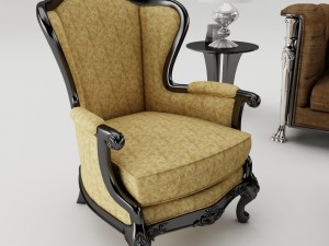 sofa set 002 3D मॉडल