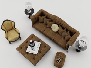 sofa set 002 3D मॉडल