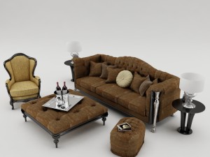 sofa set 002 3D मॉडल