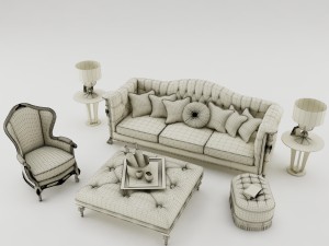 sofa set 002 3D मॉडल