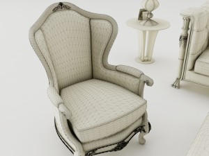 sofa set 002 3D मॉडल
