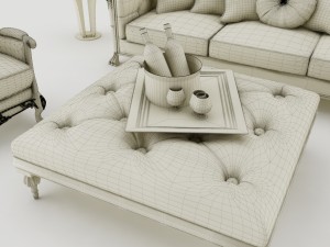 sofa set 002 3D मॉडल