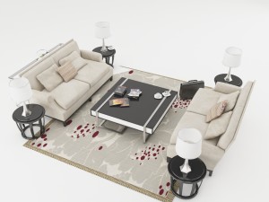 sofa set 003 3D Model