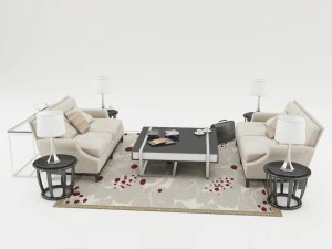 sofa set 003 3D Model
