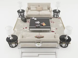 sofa set 003 3D Model