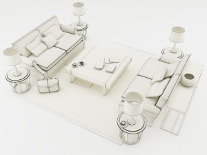 sofa set 003 3Dモデル