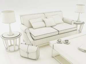 sofa set 003 3D Model