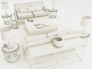 sofa set 003 3D Model