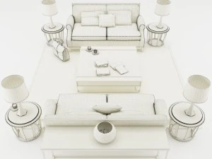sofa set 003 3D Model