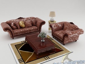 sofa set 004 Modello 3D