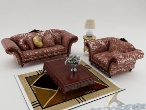 set divani 004 Modello 3D