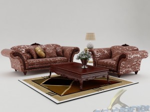 sofa set 004 Model 3D