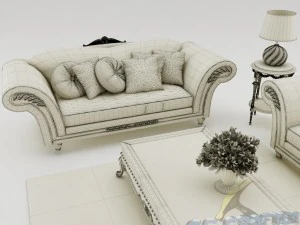 sofa set 004 3D Model