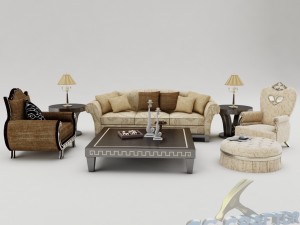 sofa set 005 Modelo 3D
