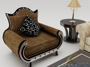 sofa set 005 Modelo 3D