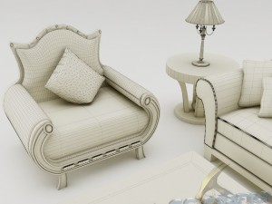 sofa set 005 Modelo 3D