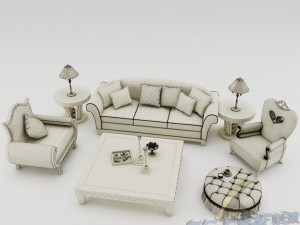 sofa set 005 Modelo 3D