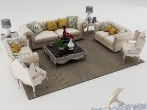 sofa set 006 Modello 3D