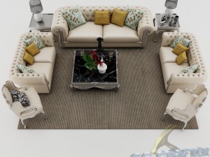 sofa set 006 3D मॉडल