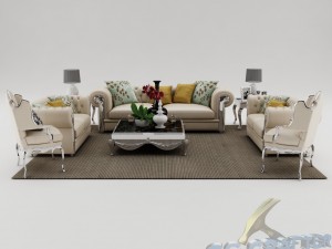 sofa set 006 3D मॉडल