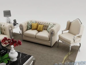 sofa set 006 3D Model