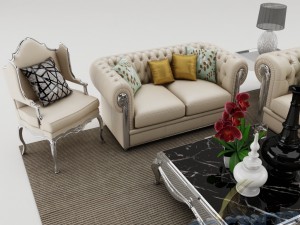sofa set 006 3D मॉडल