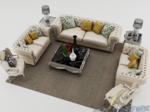 sofa set 006 3D मॉडल