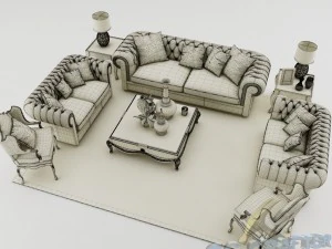 sofa set 006 3D Model