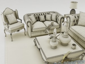 sofa set 006 3D मॉडल