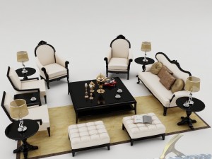 sofa set 009 Modello 3D