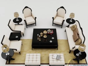 sofa set 009 3D Model