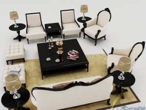 sofa set 009 3D Model