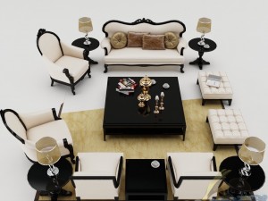 sofa set 009 3D Model