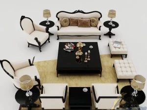 sofa set 009 3D Model