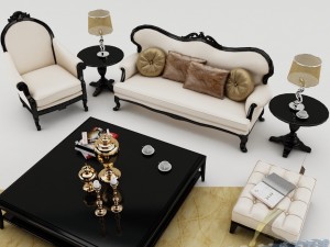 sofa set 009 3D Model