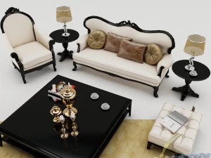 sofa set 009 3D Model
