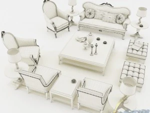 sofa set 009 3D Model