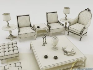 sofa set 009 3D Model