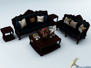 sofa set 010 Modello 3D