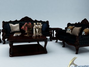 sofa set 010 3D 模型