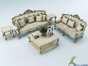 sofa set 010 3D Model