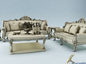sofa set 010 3D 模型