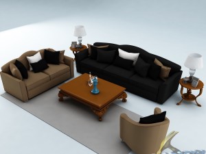 sofa set 011 Modello 3D
