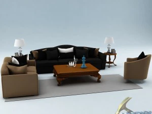 sofa set 011 3D Model