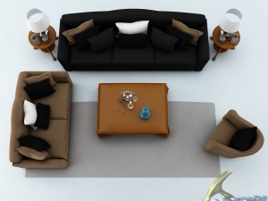 sofa set 011 Model 3D