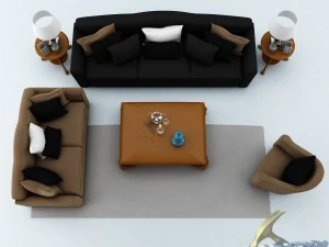 sofa set 011 3D Model
