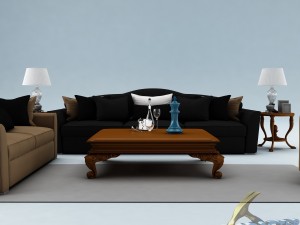 sofa set 011 Model 3D
