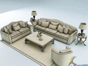 sofa set 011 3D Model