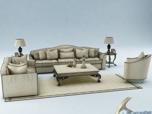 sofa set 011 Model 3D