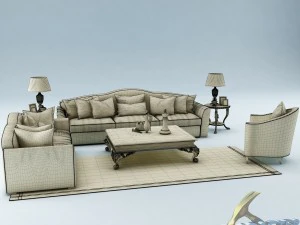sofa set 011 3D Model